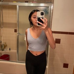 light blue basic crop top